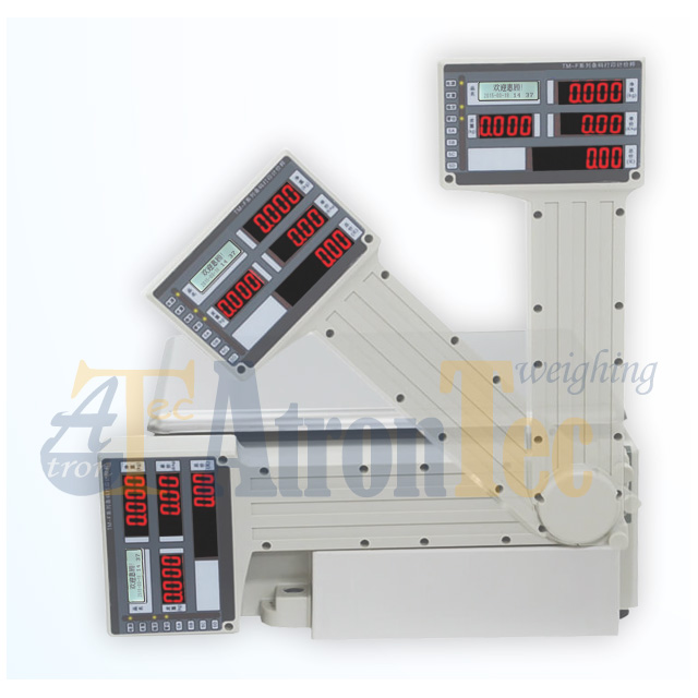 Barcode Label Printing Scale for Supermarket with Pole and Double Side Display