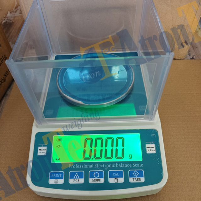 600g*0.01g Electronic Balance Scale with Windshied,Professional Electronic Balance