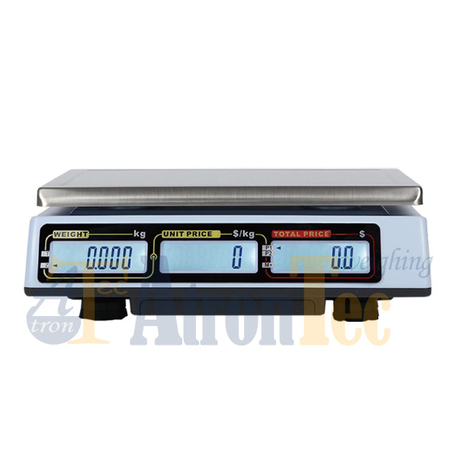 LCD Display Unit and Total Price Computing Scale with PLU