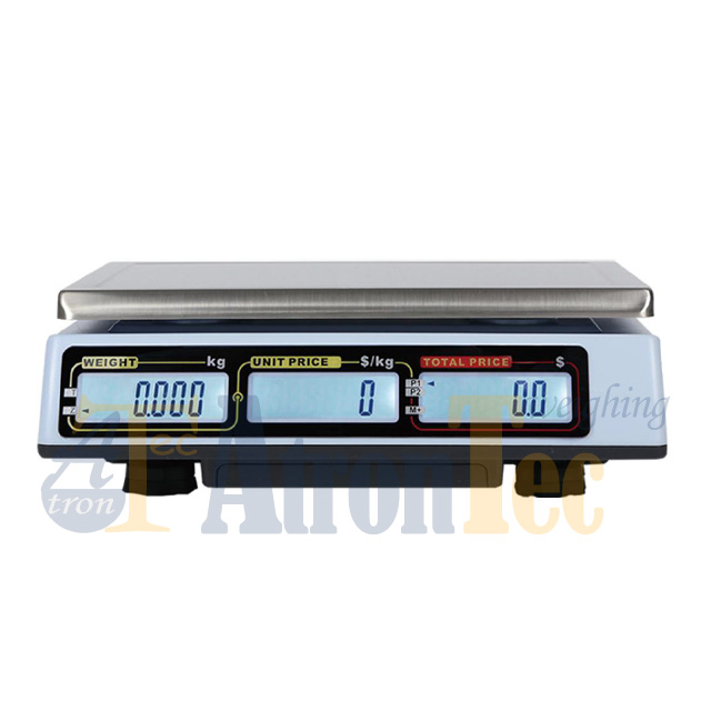 LCD Display Unit and Total Price Computing Scale with PLU